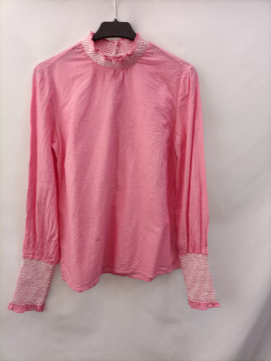 STRADIVARIUS.Blusa rosa rayas T.S