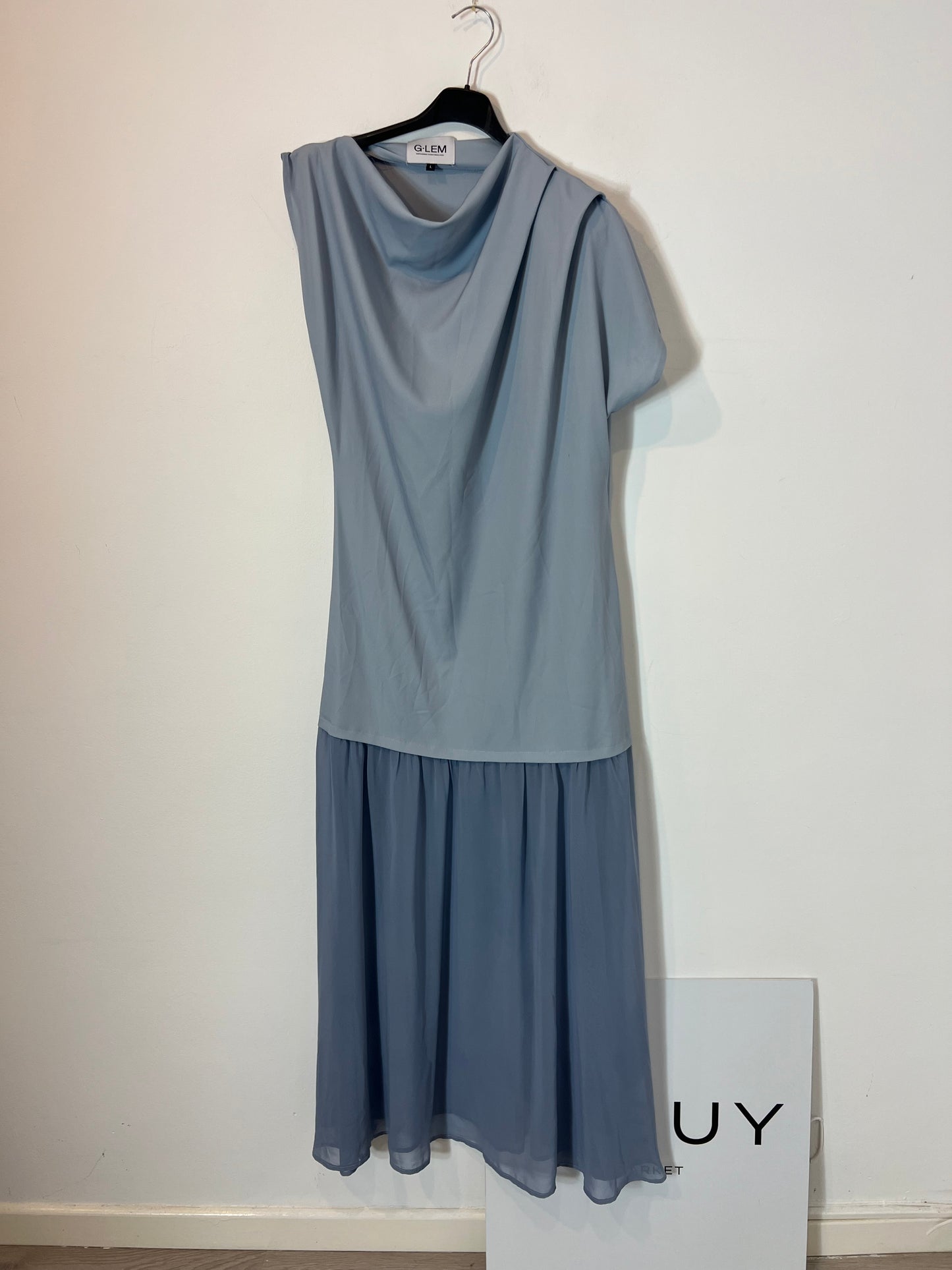 G.LEM. Vestido largo doble textura T.l