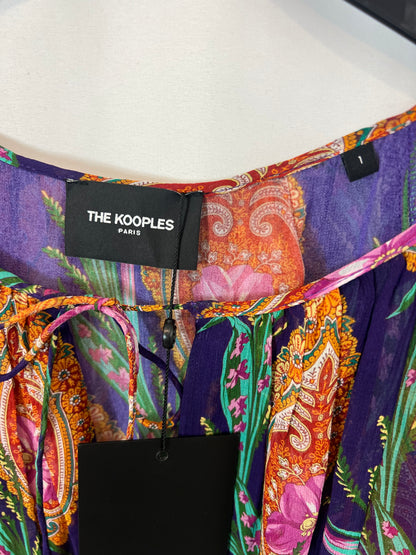 THE KOOPLES. Vestido midi seda estampado. T 1 (S)