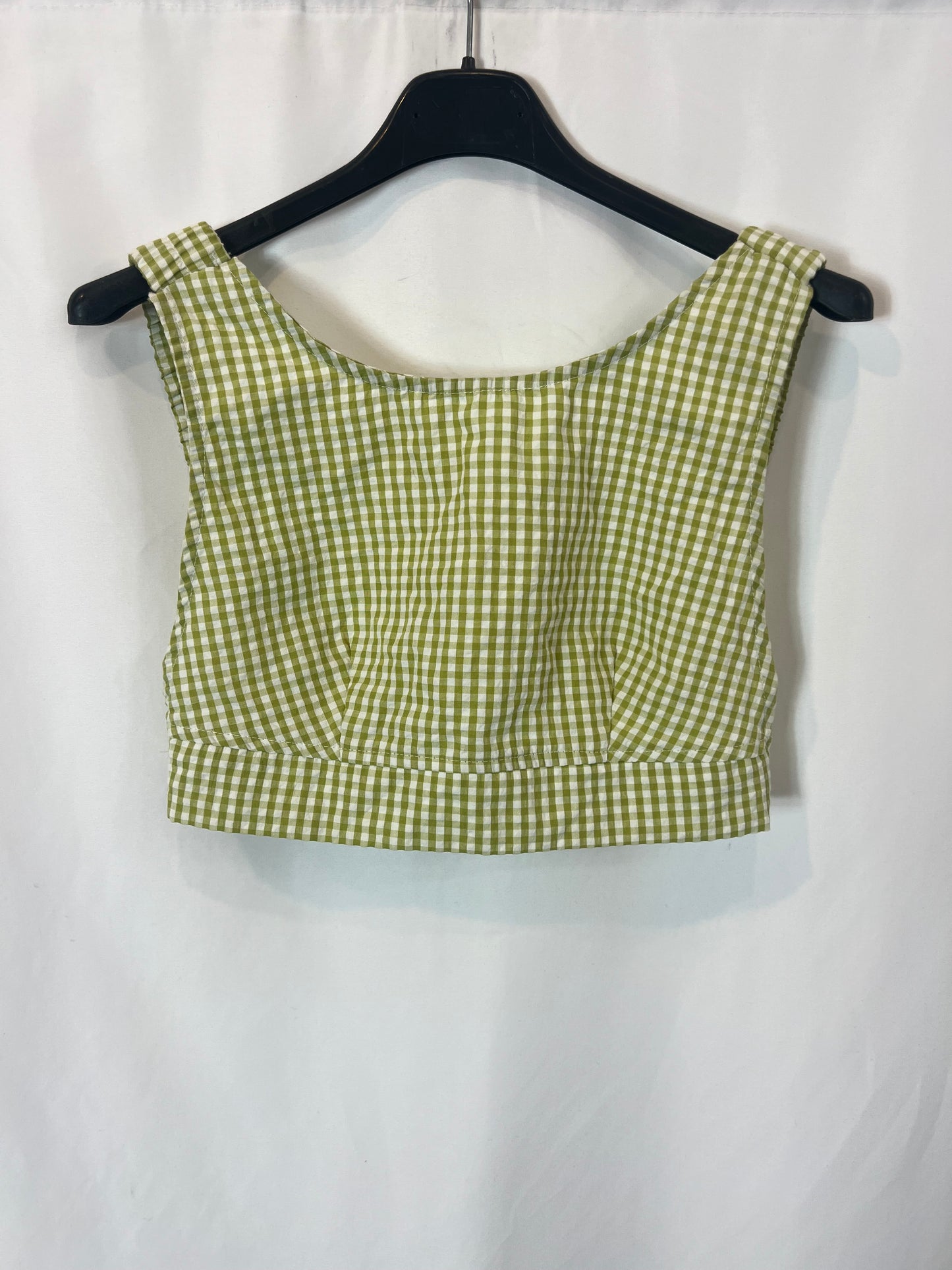 SHEIN. Crop top cuadros vichy verdes. T S