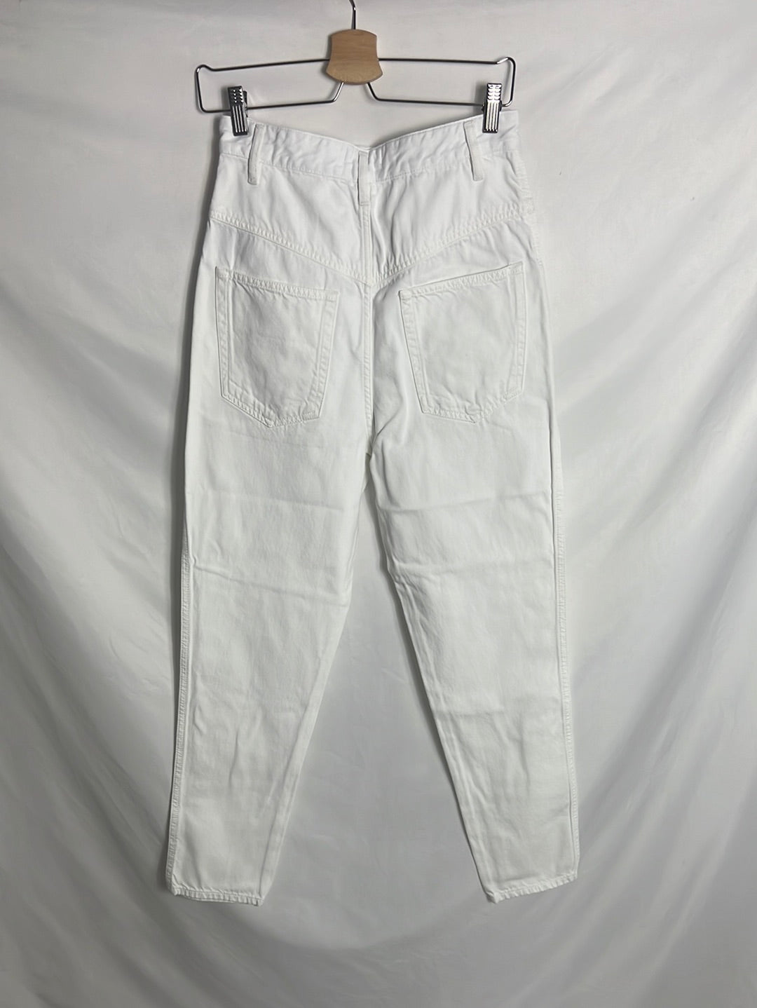 ISABEL MARANT. Denim cintura alta blanco. T 36 (Tara)