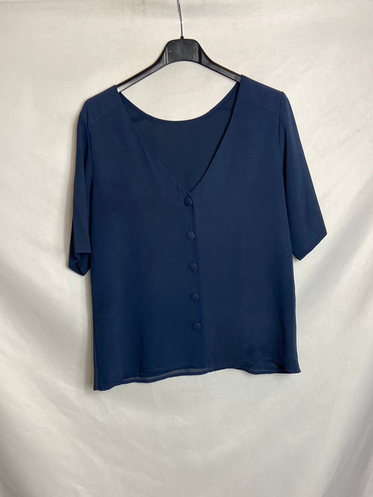 BIMANI. Blusa azul abotonada T.M