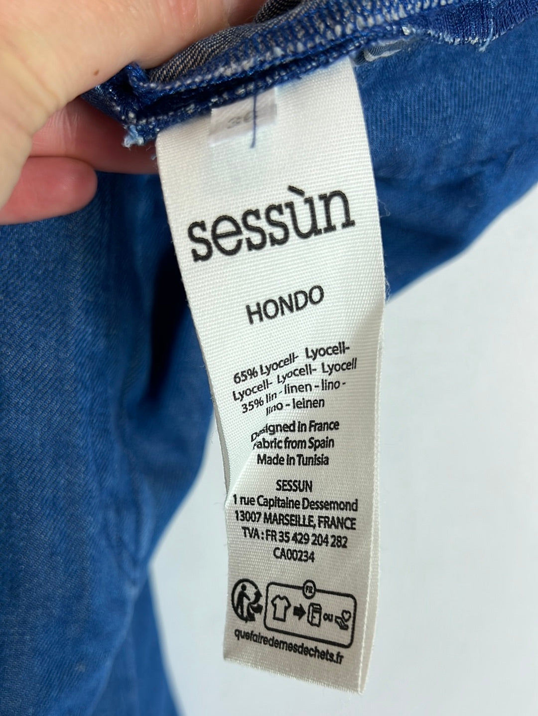 SESSÚN. Pantalón denim fluido estilo chino. T 36