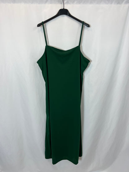 H&M. Vestido midi verde oscuro. T M