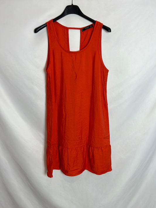 MANGO. Vestido corto naranja. T S