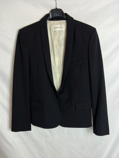 MASSCOB . Blazer negra pinzas. T 36