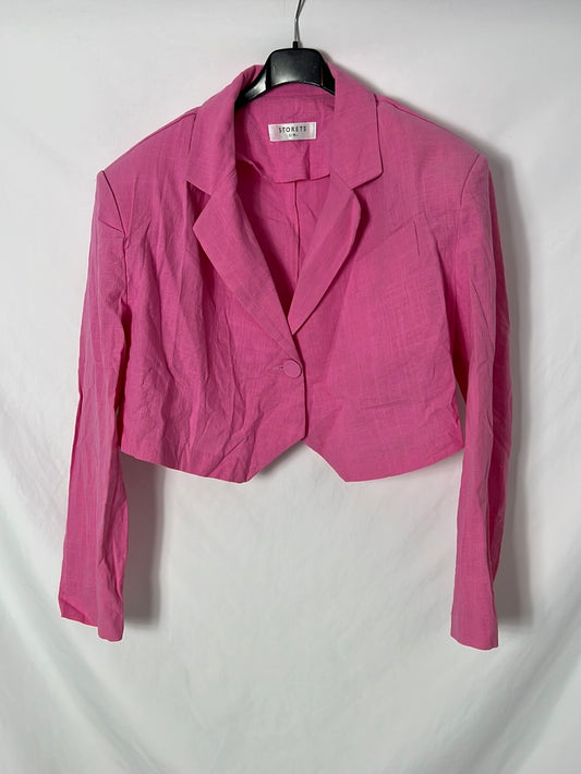 STOREST. Blazer corta rosas algodón T.s/m