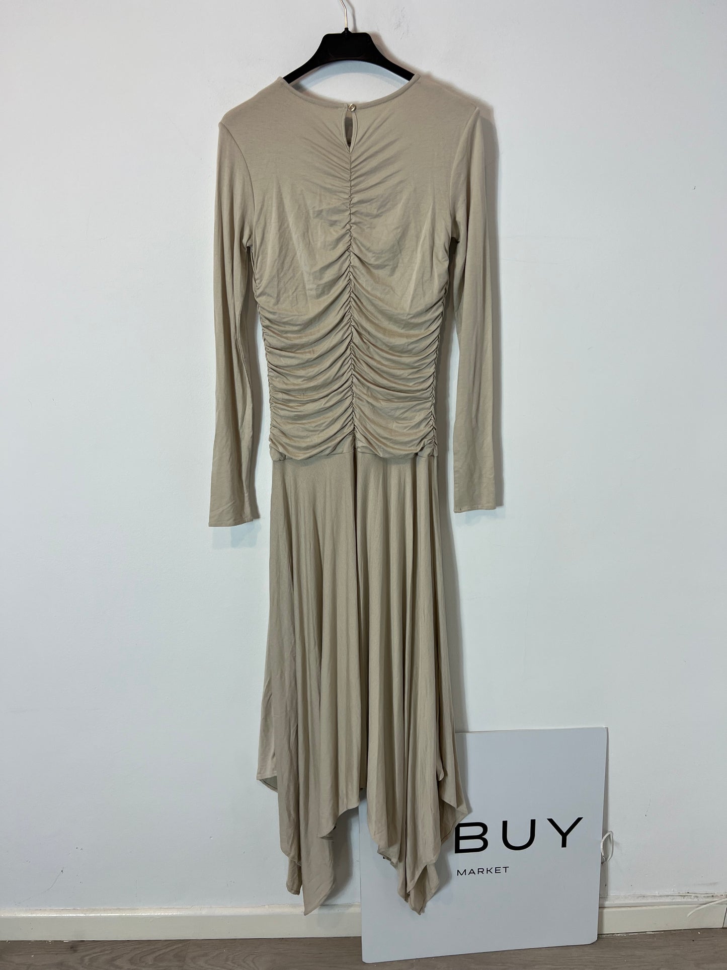 GABTAG. Vestido largo elástico beige. T M