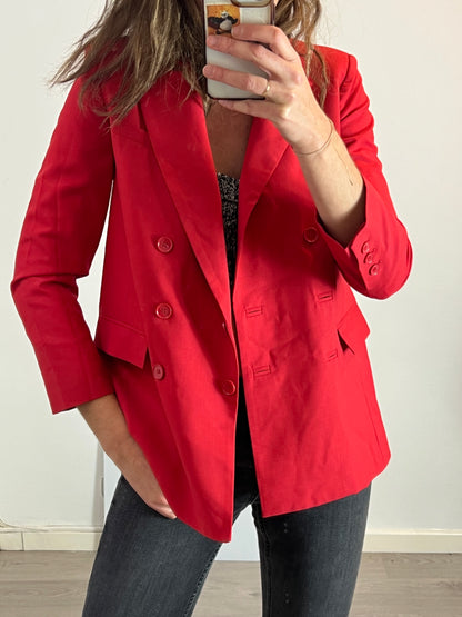 &OTHER STORIES. Blazer roja doble botonadura con lana T 36