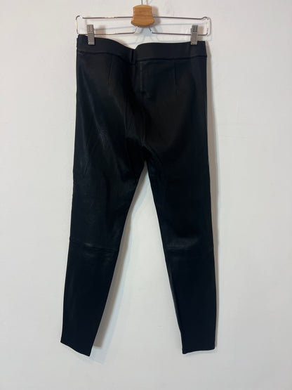 MASSIMO DUTTI. Leggins negros piel  T.m