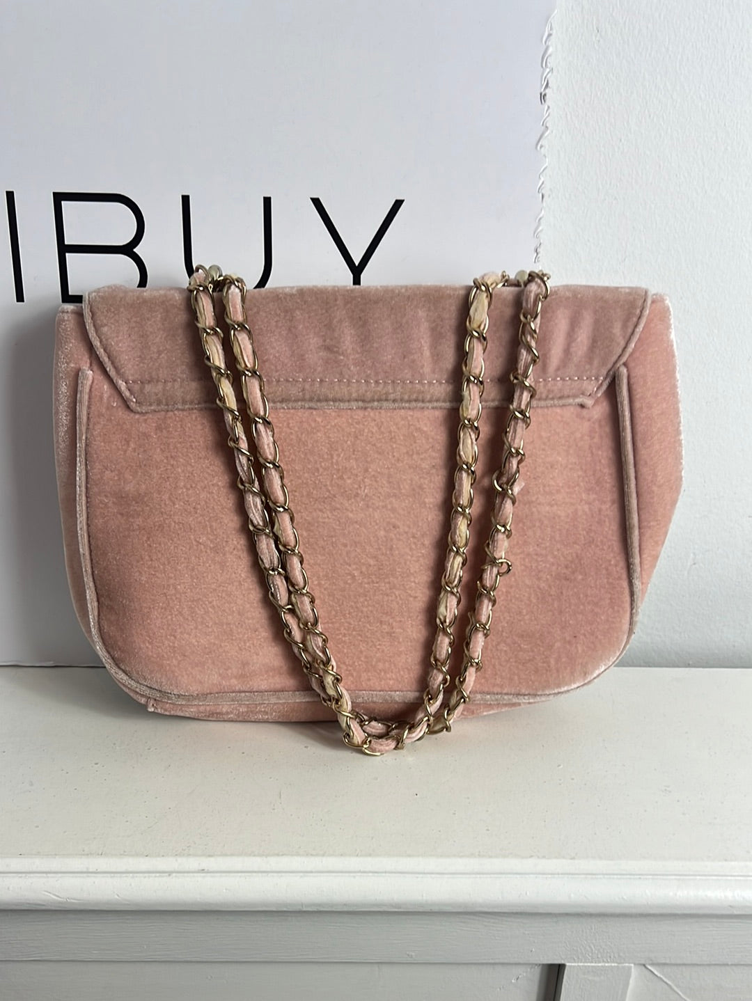 KLING. Bolso rosa terciopelo( Tara)