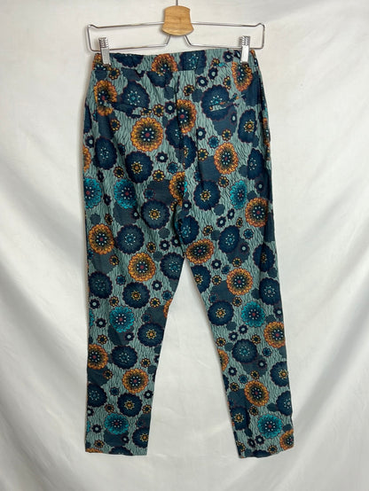 BELLA JONES. Pantalón azul estampado . T 1( S)