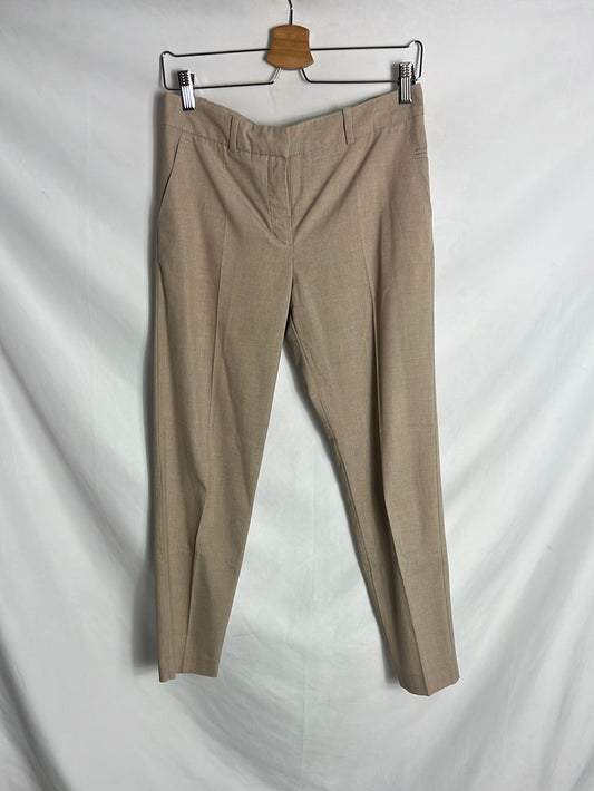 MANGO. Pantalón de vestir beige. T 36