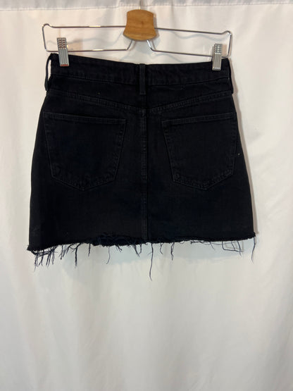 ZARA. Falda denim negra. T S