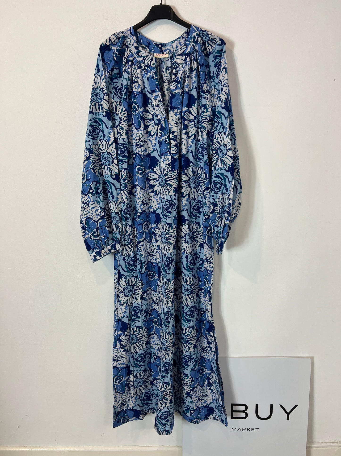 BUGANVILIA. Vestido flores azules y blancas T.XL