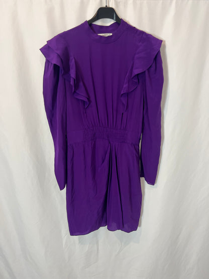 ISABEL MARANT ETOILÉ. Vestido seda corto morado T.38