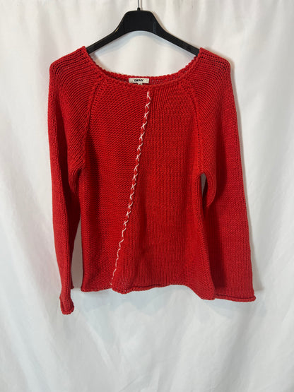 DKNY. Jersey rojo detalles. T 12 (XS)