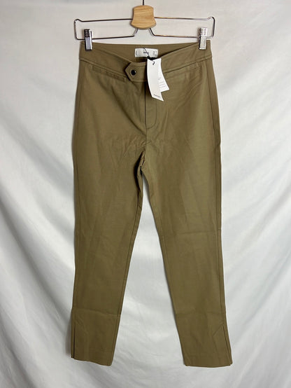 MANGO. Pantalón verde caza T.36