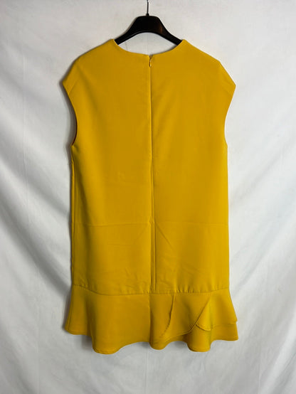 SFERA. Vestido corto amarillo volante. T M