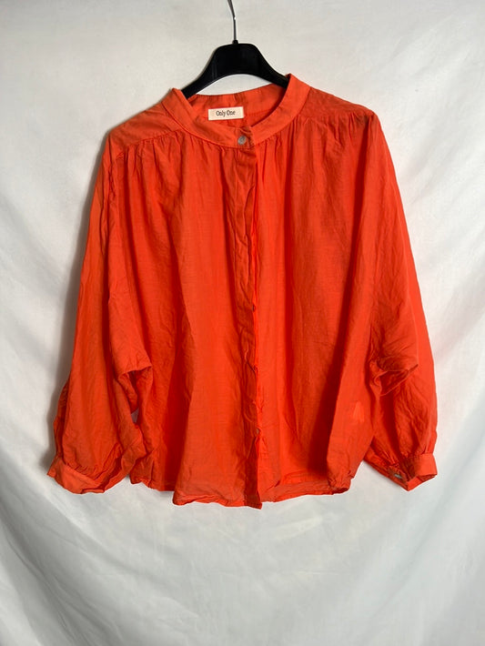 ONLY ONE. Blusa fluida naranja Tu(s/m)