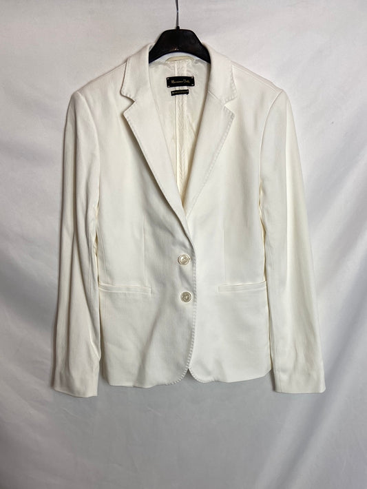 MASSIMO DUTTI. Blazer blanca textura T.U (S)