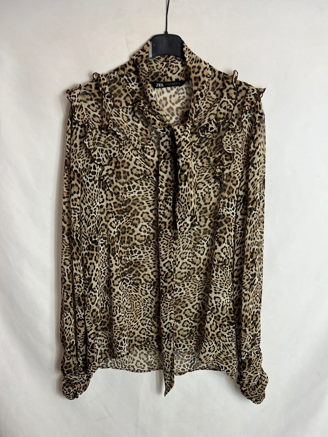 ZARA. Blusa animal print semitransparente . T M