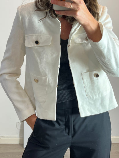 ZARA. Blazer blanca botones T.l