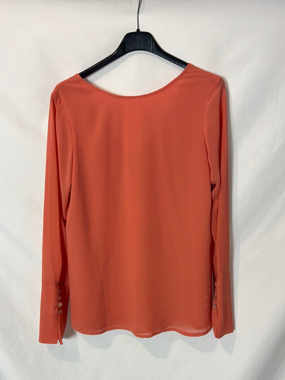 BIMANI. Blusa salmón abotonada espalda. T S