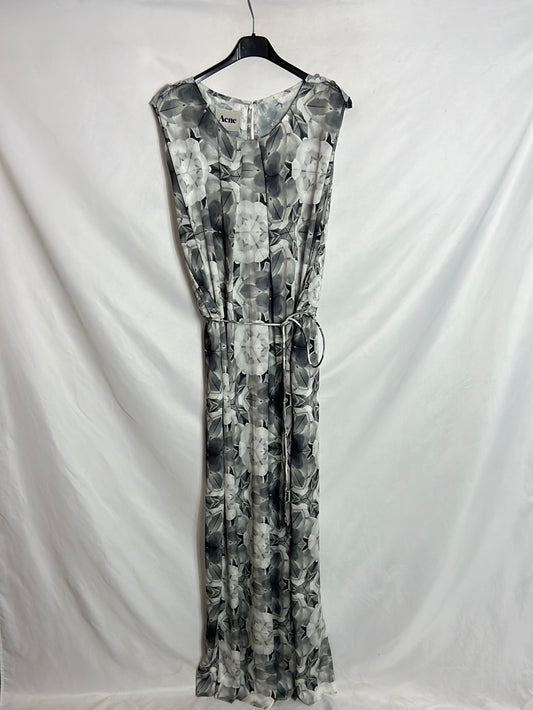 ACNÉ. Vestido largo grises fluido. T M