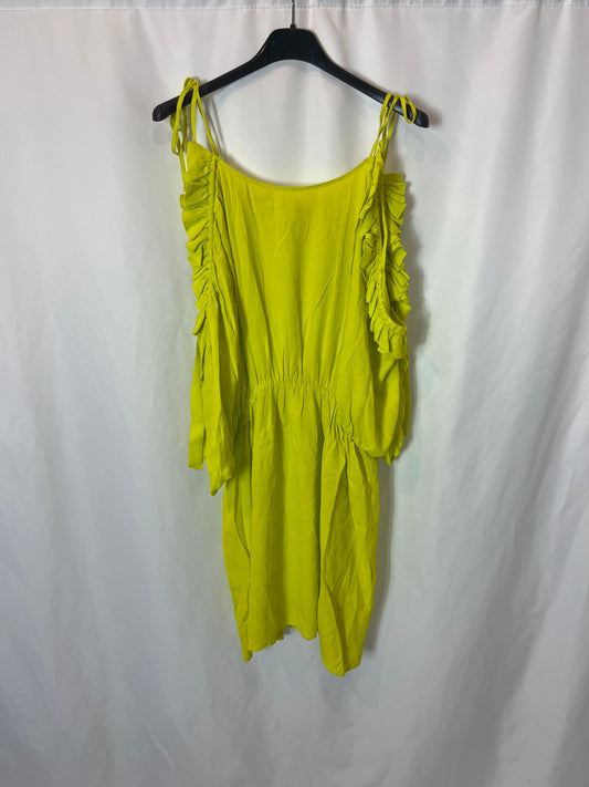 BELAIR. Vestido verde hombros T.3(s/m)