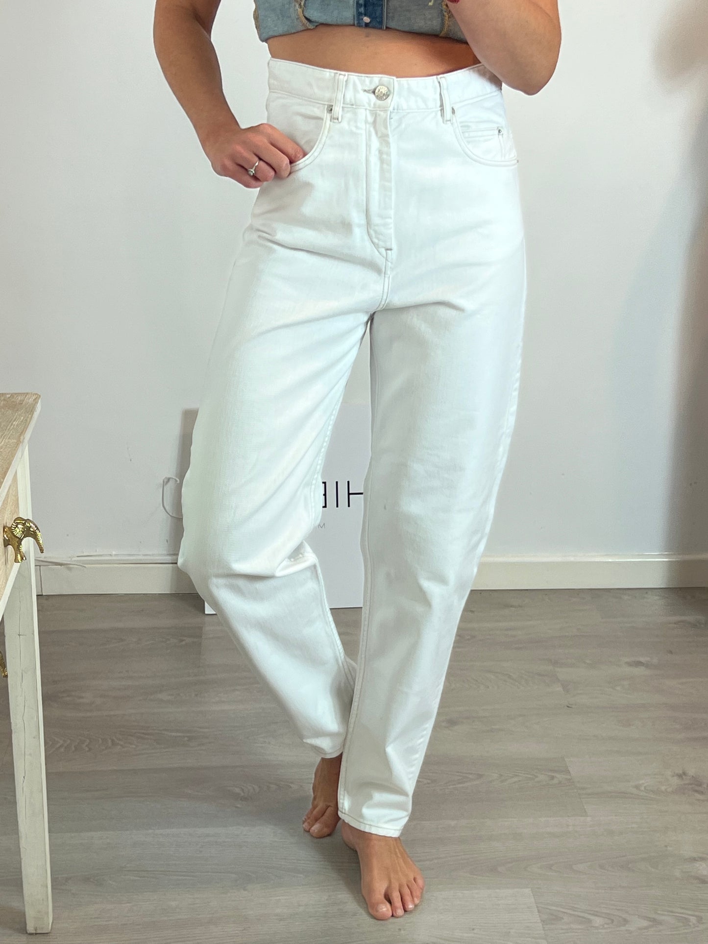 ISABEL MARANTETOILE. Pantalón blanco denim T.36