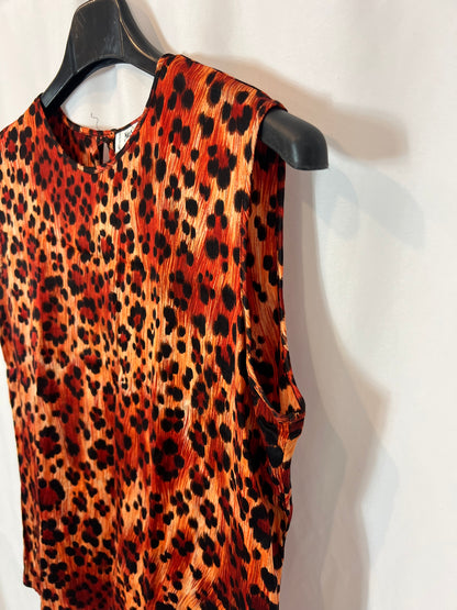 YVES SAIN LAURENT. Top animal print seda. T 38