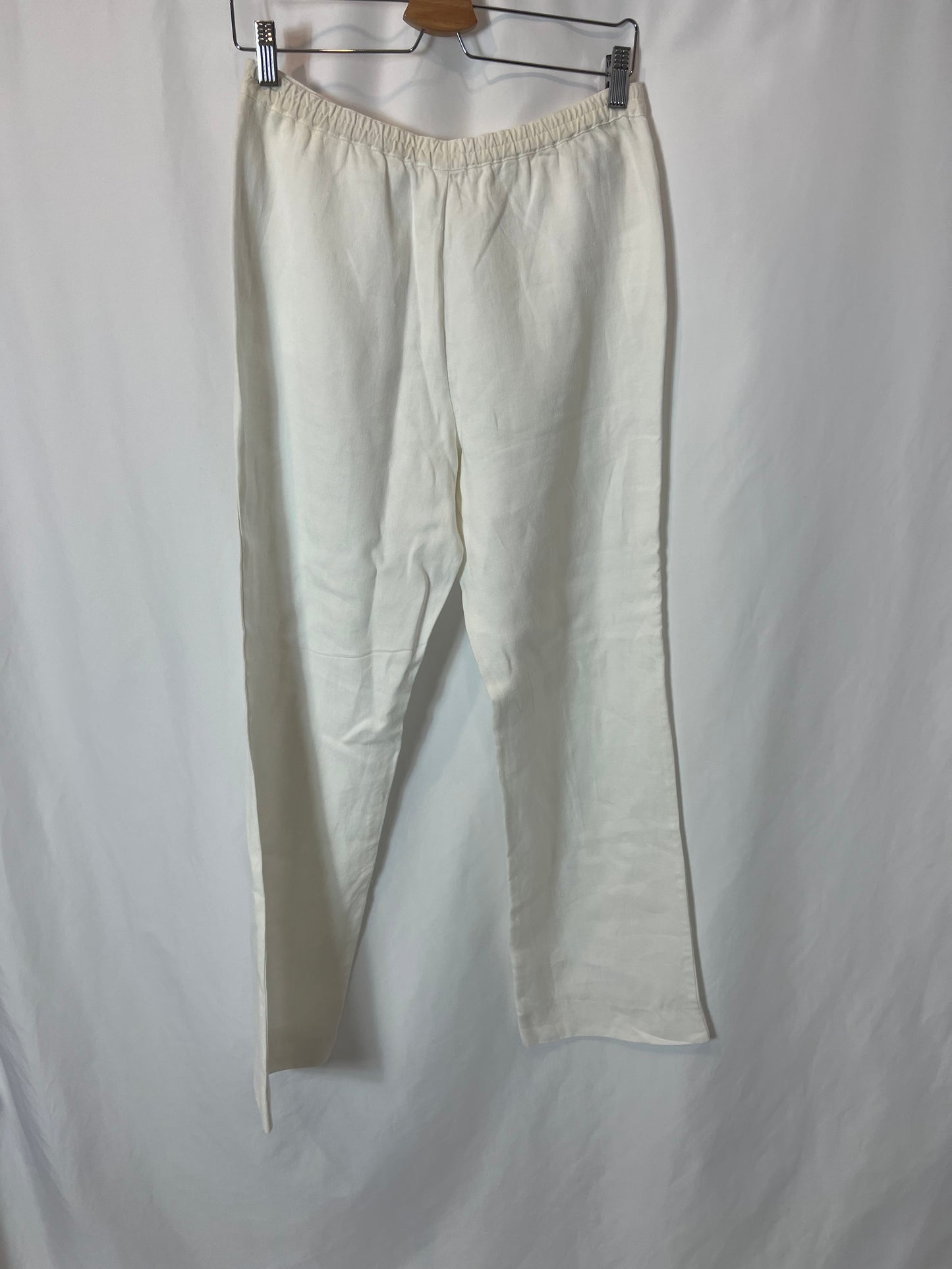 LASSERRE. Pantalón recto blanco lino. T 40