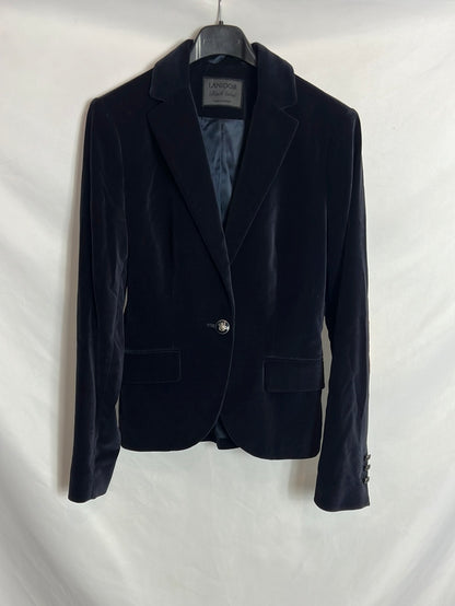 LANIDOR. Blazer azul textura terciopelo. T 34