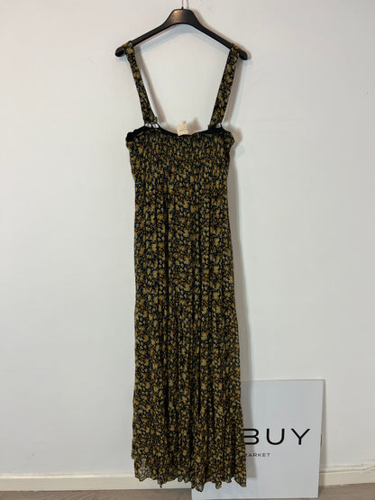 SEZANE. Vestido largo fluido flores T.38