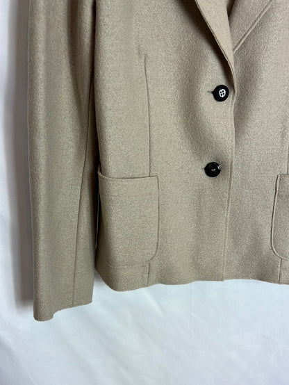 EWOOLUZIONE. Blazer lana beige textura . T 44 (L)