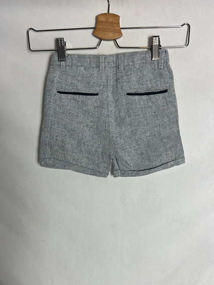 ZARA. Pantalón corto gris jaspeado T 4-5 años