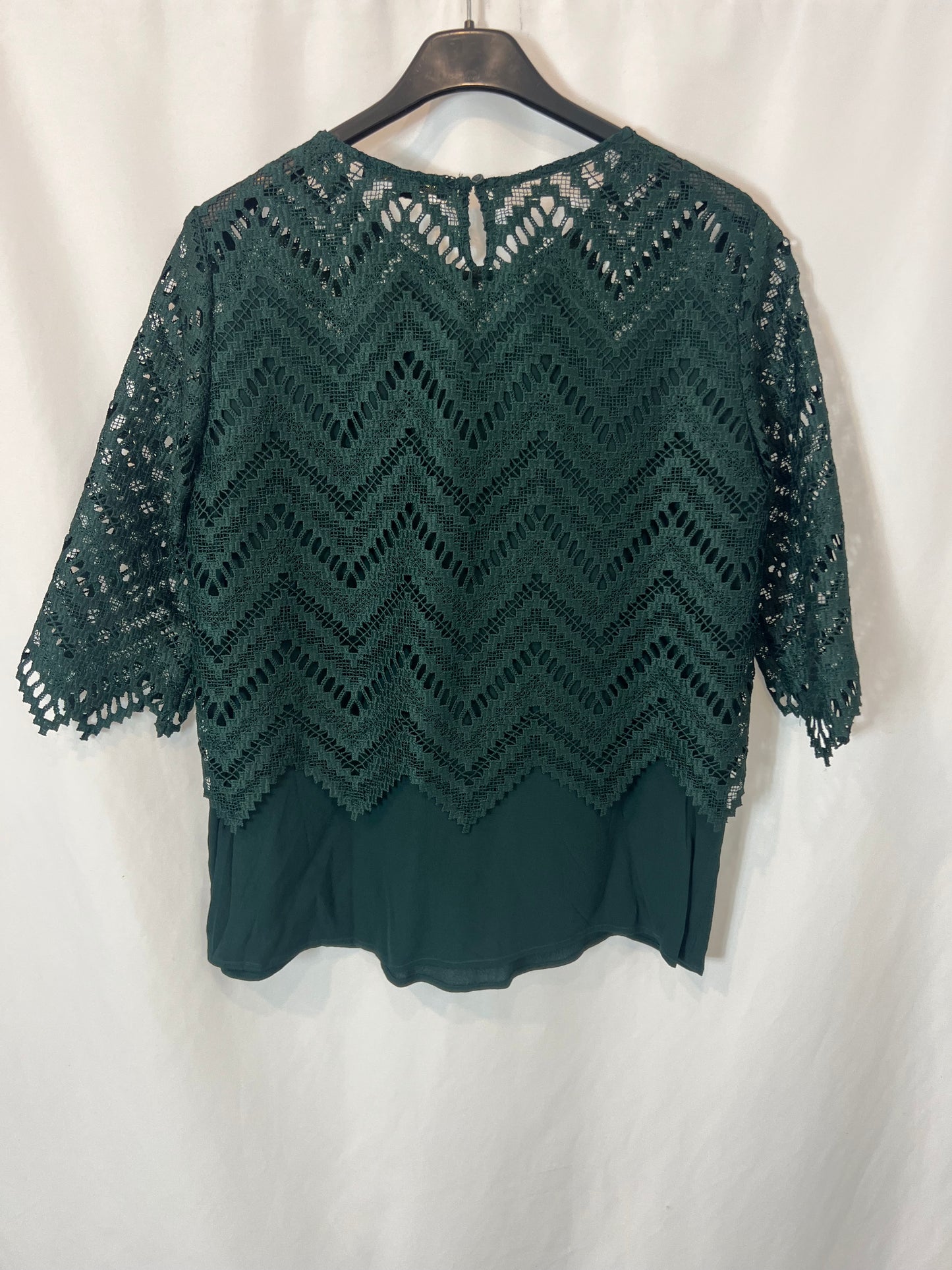 MAJE. Top verde doble textura. T 2 (M)