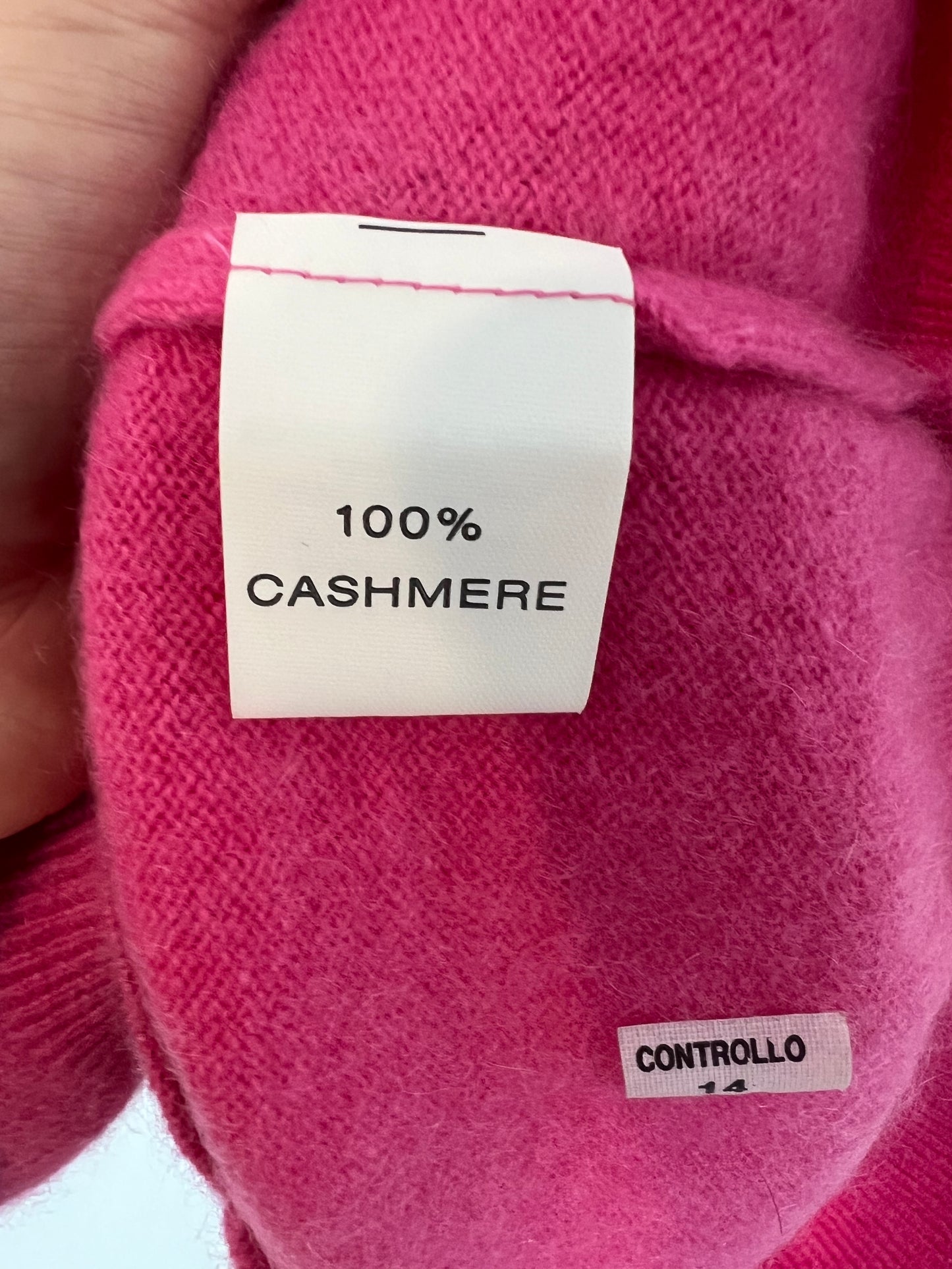 EL CORTE INGLÉS. Jersey fucsia cashmere. T 40 ( S/M)