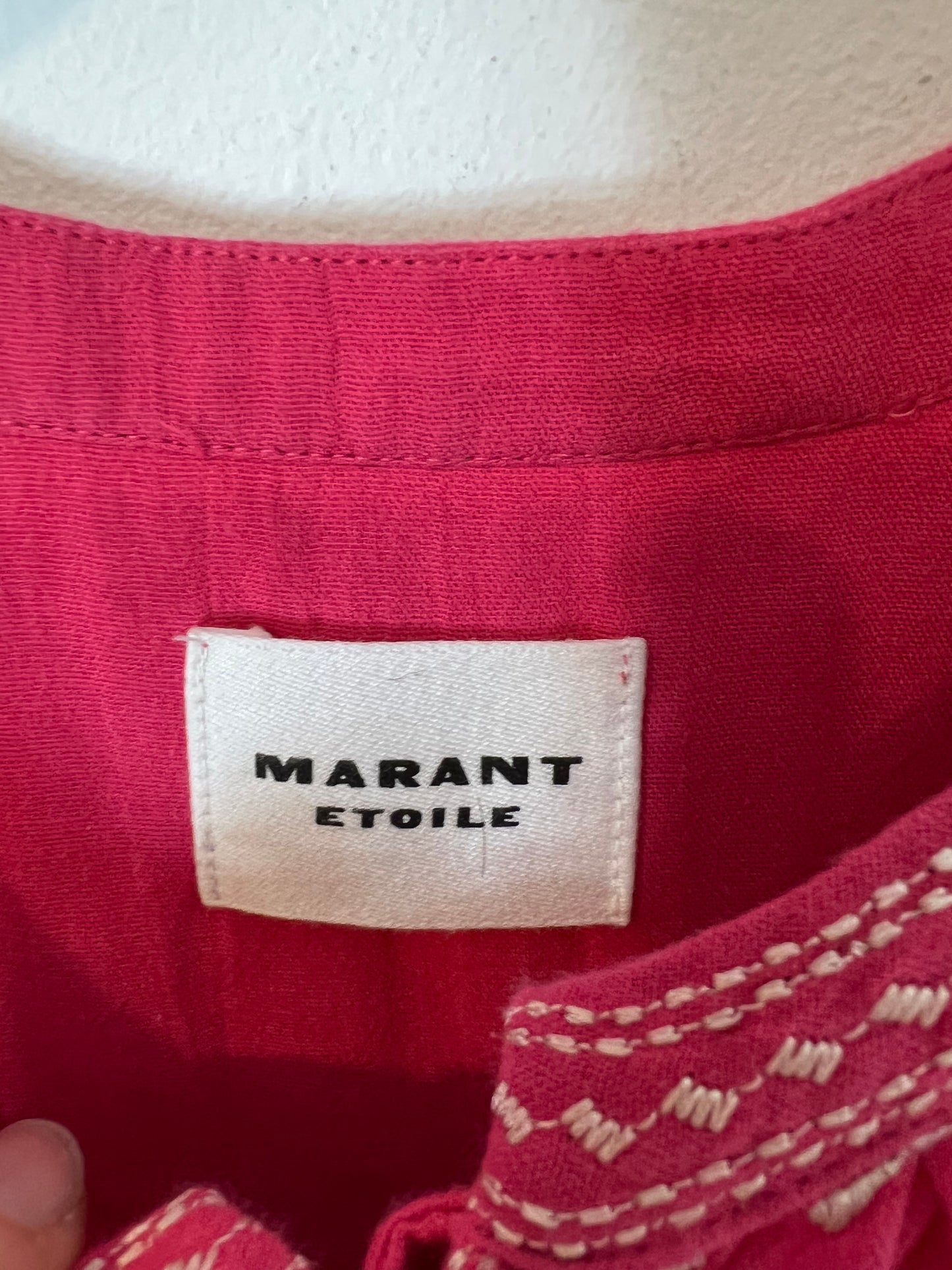 ISABEL MARANT ETOILE. Blusa rosa bordada. T 36