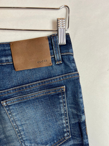 GUCCI. Denim efecto desgastado acampando. T 40