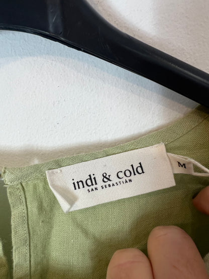 INDI & COLD. Top textura verde sin magas. T M