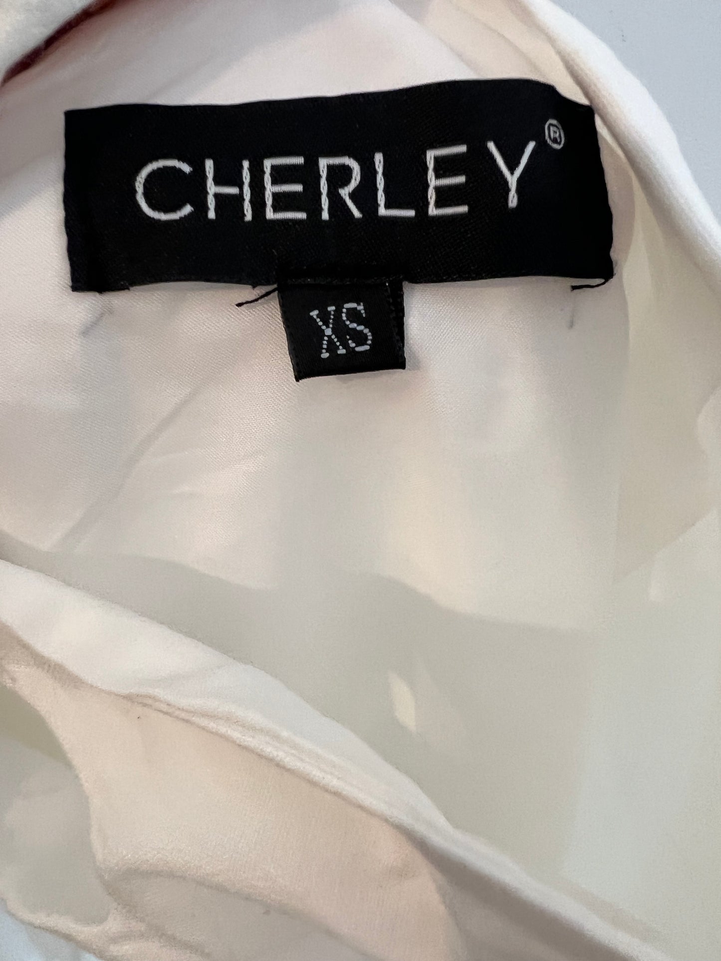 CHERLEY. Vestido mini blanco aberturas T.xs