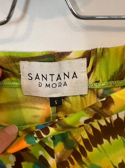 SANTANA D MORA. Pantalón campana estampado T.s