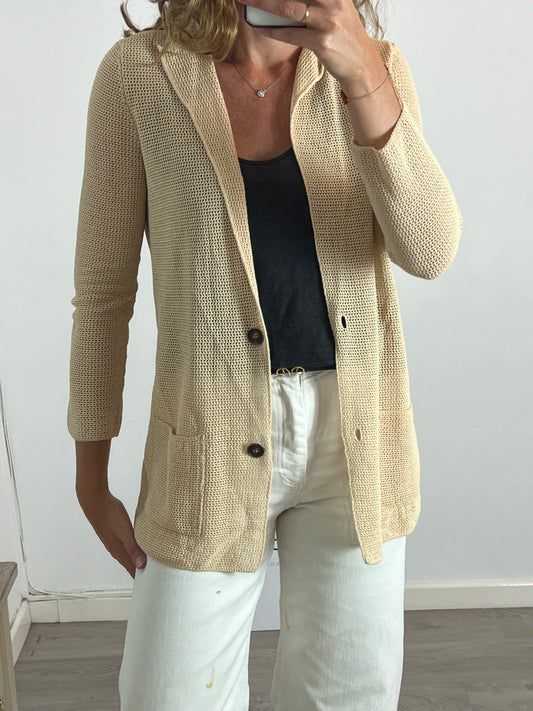 FALCONERI. Chaqueta beige troquelada. T S/M