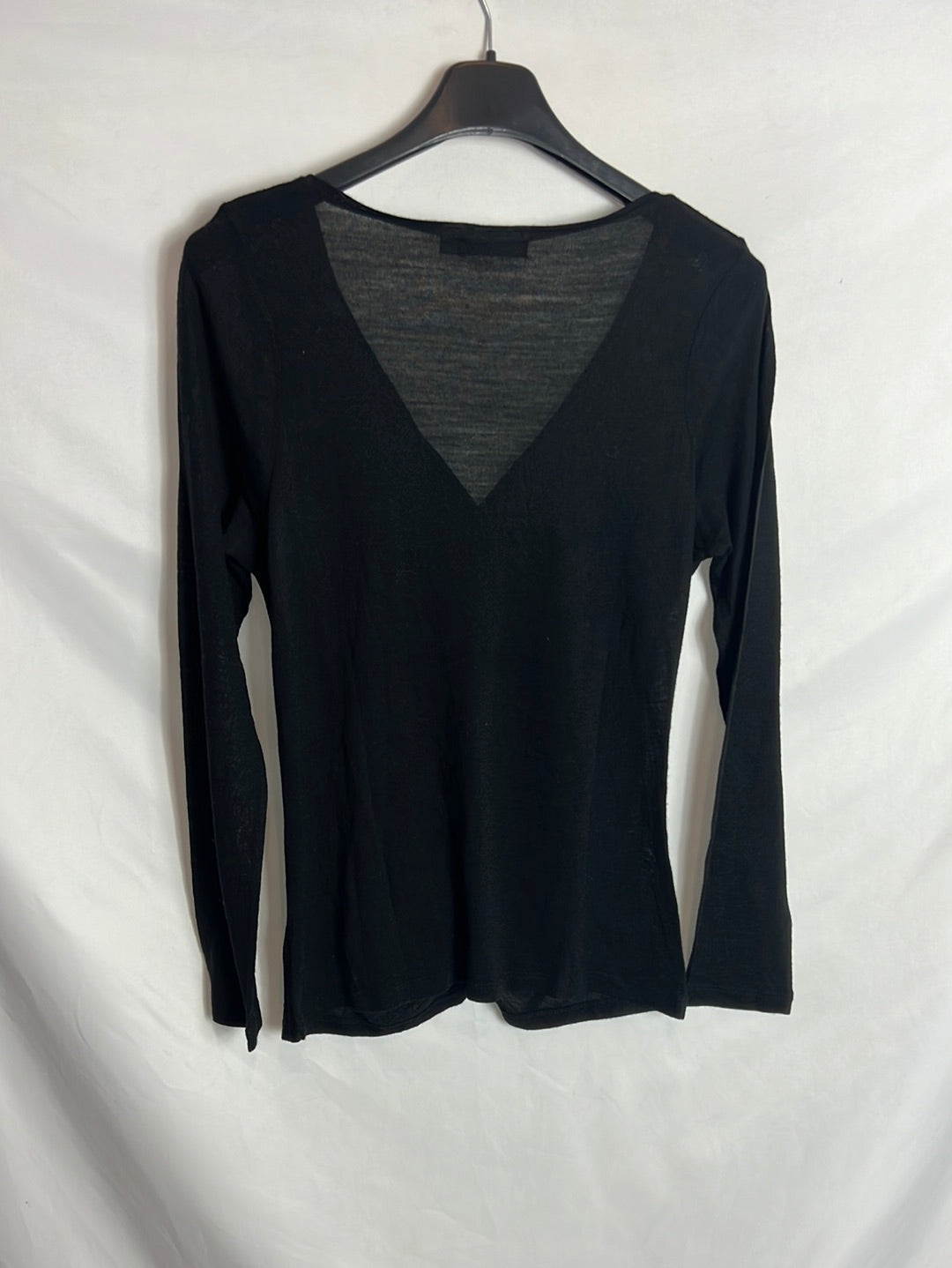 ZARA. Top negro lentejuelas T.l