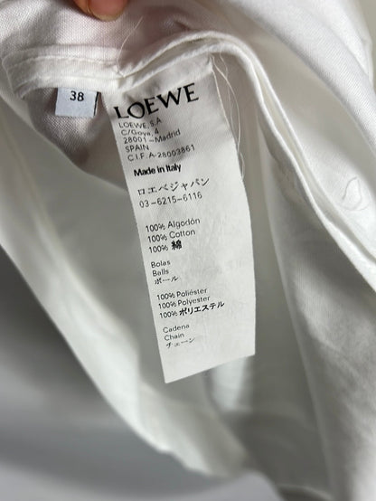 LOEWE. Top blanco detalle collar. T 38