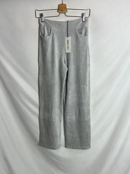 BIMBA Y LOLA.Pantalón gris claro pana T.34