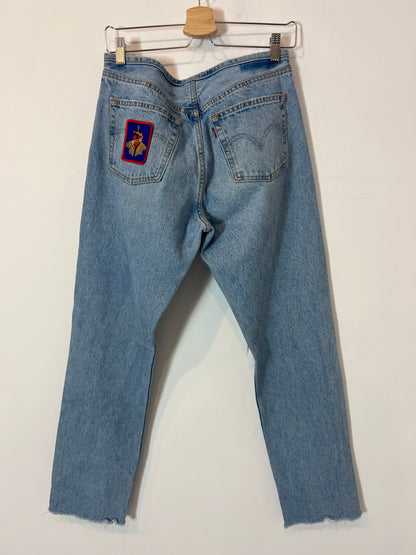 LEVI'S. Pantalón ancho denim rotos T.42