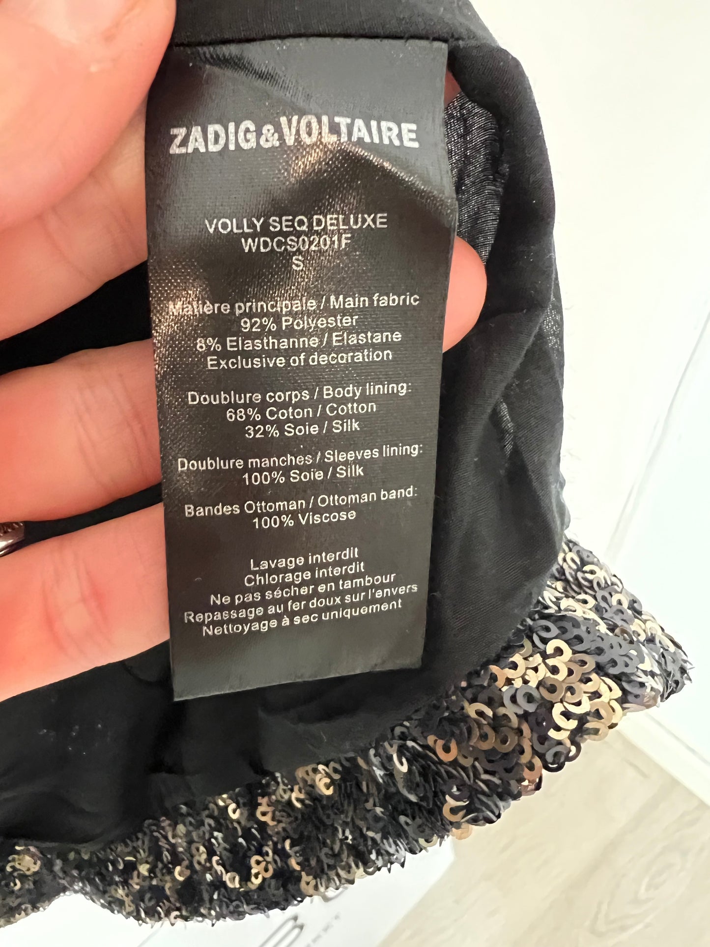 ZADIG&VOLTAIRE. Chaqueta lentejuelas negras y doradas. T S